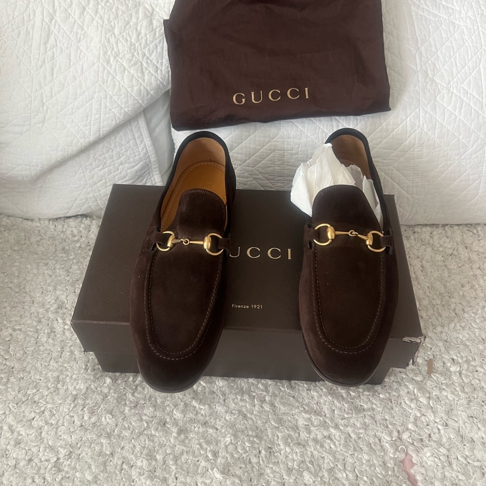 Gucci Brown Suede Loafers